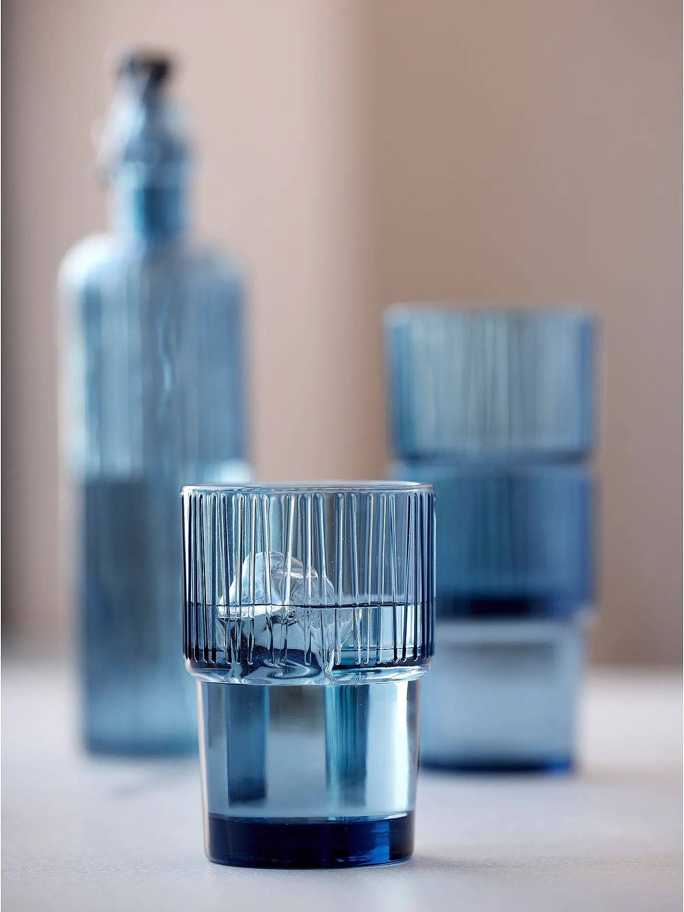 BITZ | Trinkglas KUSINTHA 4er Set 380ml Amber | blau